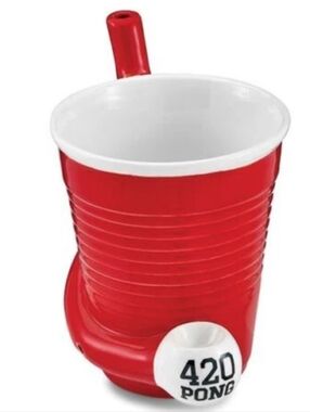 Ceramic Red Cup 420 Beer Pong Mug